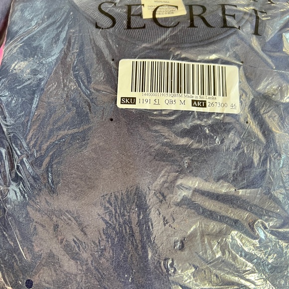 Vs pink fleece baggy campus sweatpants crew neck sweatshirt navy - Picture 8 of 10